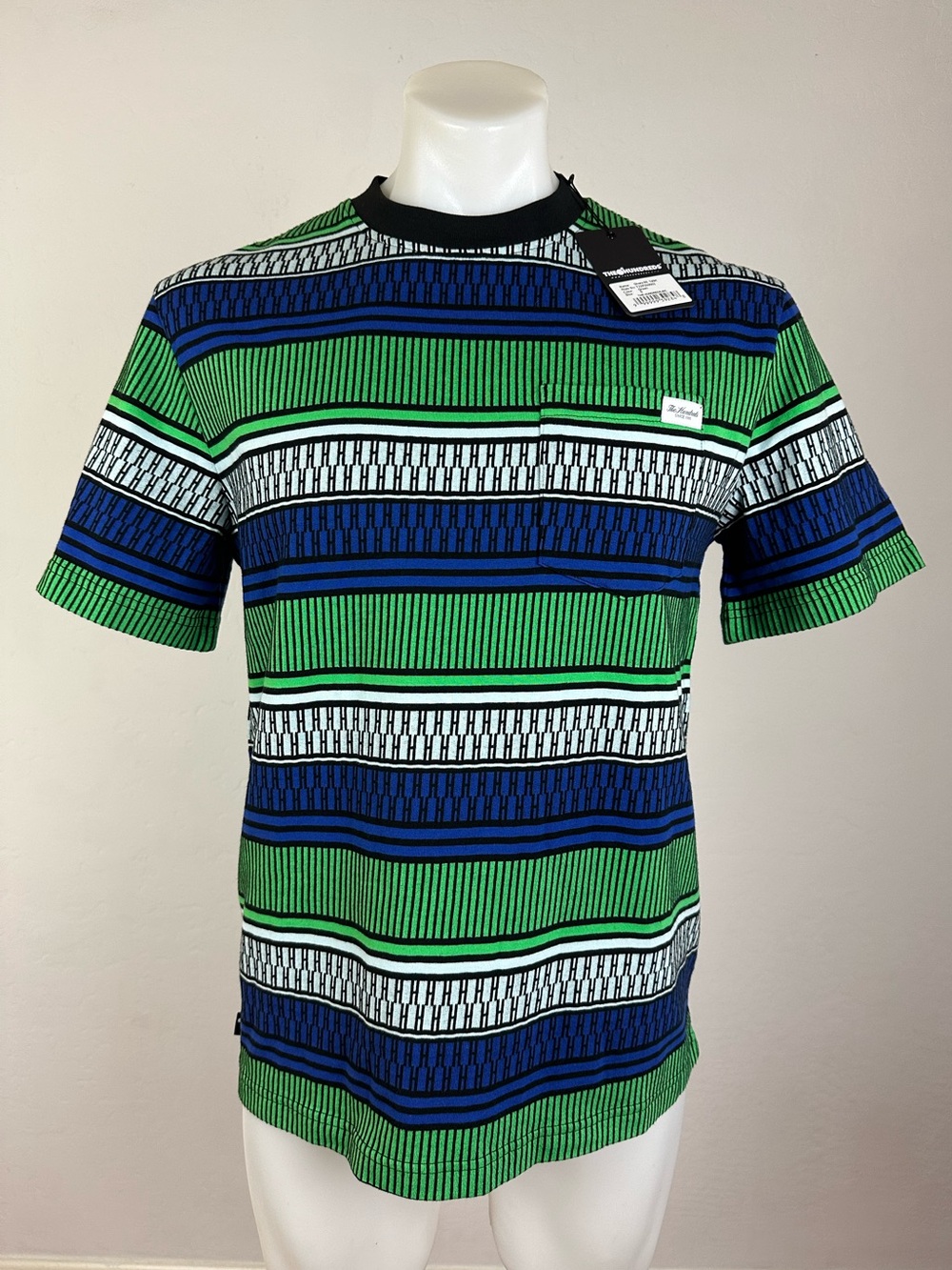 NWT The Hundreds “H Logo” Graphic Striped Short Sleeve Tee
